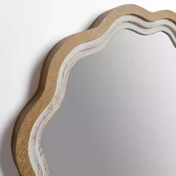 Kirklands Home Shelby Natural Wood Scalloped Wall Mirror Best