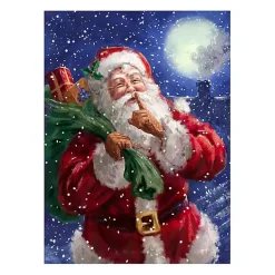 Christmas Art & Wall Decor>Kirklands Home Shh Santa and the Moon Canvas Art Print