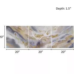 Kirklands Home Shimmering Symphony Triptych Canvas Art, Set of 3 Blue Sale