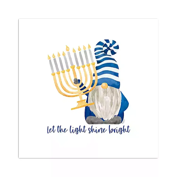 Hanukkah Decorations>Kirklands Home Shine Bright Menorah Gnome Canvas Art Print