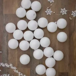 Christmas Ornaments>Kirklands Home Shiny Shatterproof Ball Ornaments, Set of 60 White