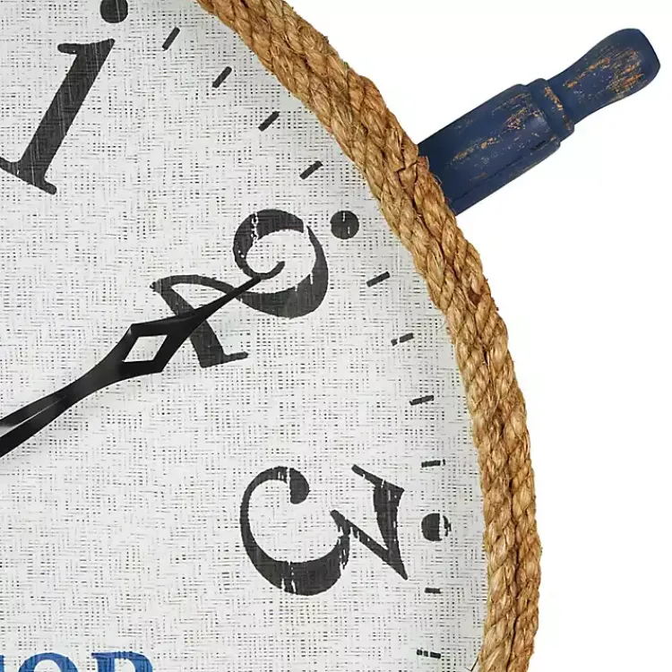 Kirklands Home Ship Wheel Wood and Rope Wall Clock Hot