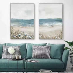 Kirklands Home Shoreline Slepndor Framed Canvas Art Prints Blue Discount