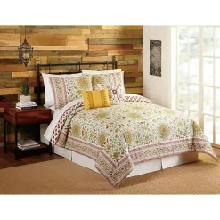 Kirklands Home Shyla Yellow Vinework Queen 5-pc. Comforter Set New
