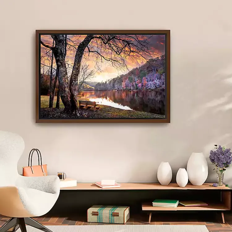 Kirklands Home Silence of Sunset Framed Canvas Art Print New