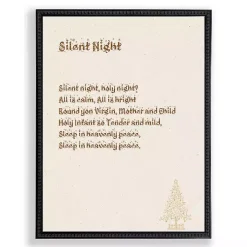 Christmas Art & Wall Decor>Kirklands Home Silent Night Black Framed Wall Plaque