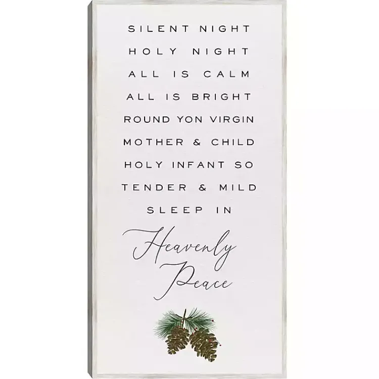 Christmas Art & Wall Decor>Kirklands Home Silent Night Christmas Canvas Wall Plaque