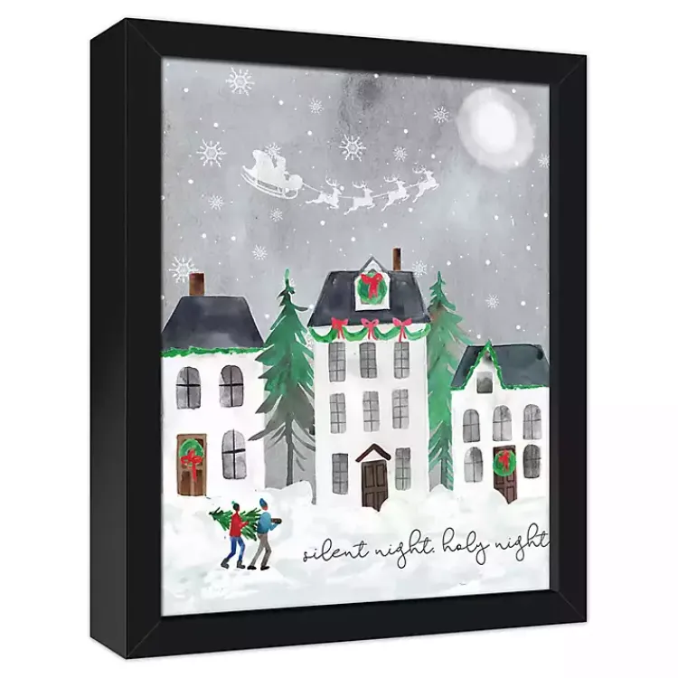 Christmas Art & Wall Decor>Kirklands Home Silent Night Holy Night Canvas Wall Plaque