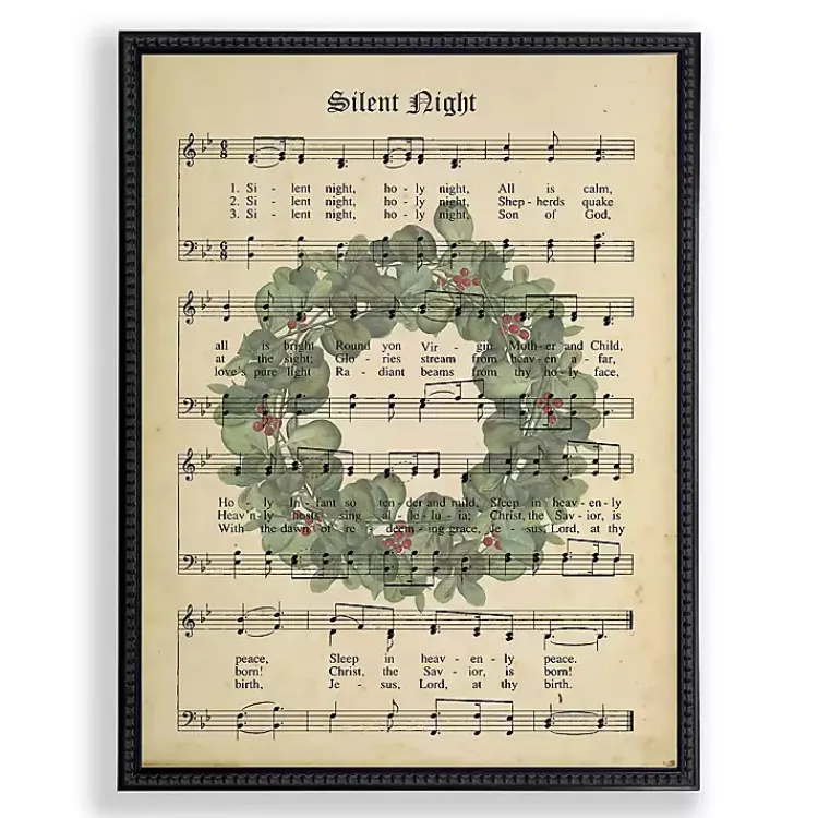 Christmas Art & Wall Decor>Kirklands Home Silent Night Hymn Framed Christmas Art Print