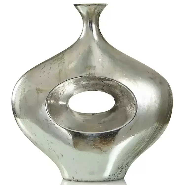 Vases>Kirklands Home Abstract Contemporary Vase, 16 in. Silver