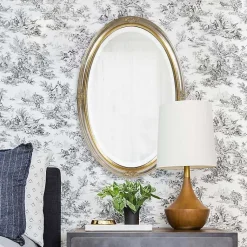 Kirklands Home Silver and Gold Carlton Oval Wall Mirror New