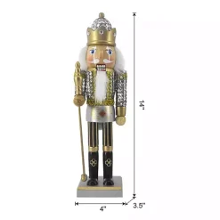 Christmas Decorations>Kirklands Home Silver and Gold Sequin Soldier Nutcracker