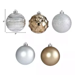 Christmas Ornaments>Kirklands Home Silver and Gold Shatterproof Ornaments, Set of 40