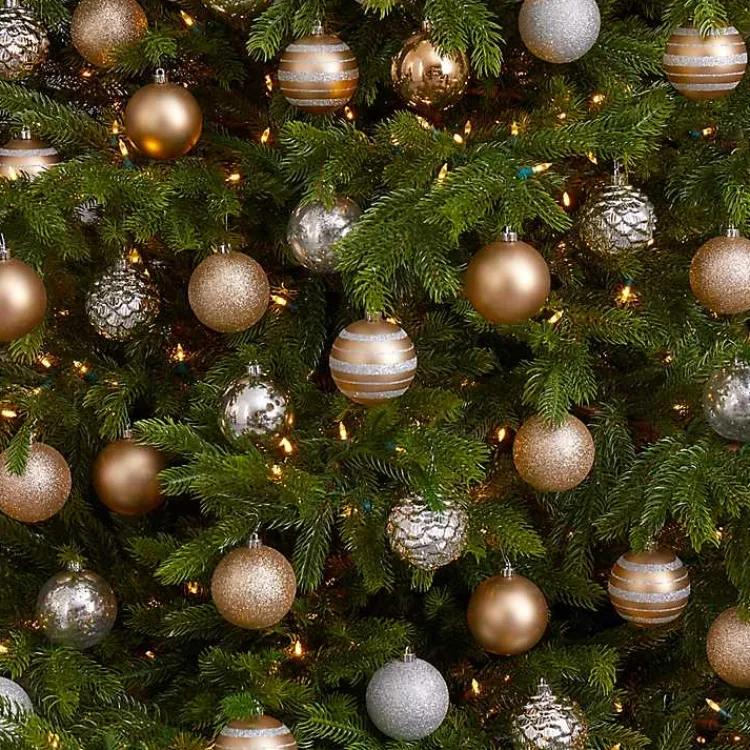 Christmas Ornaments>Kirklands Home Silver and Gold Shatterproof Ornaments, Set of 64