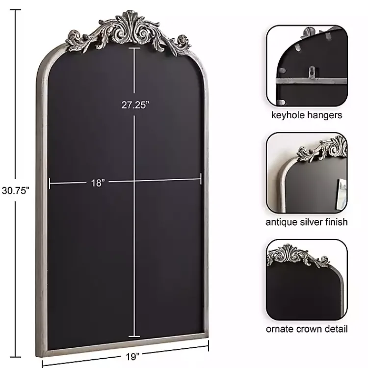 Memo & Chalkboards>Kirklands Home Arch Framed Arendall Chalkboard Silver