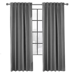 Kirklands Home Silver Baxter Blackout Curtain Panel, 84 in. Gray Hot
