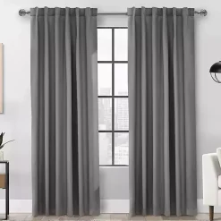 Kirklands Home Silver Baxter Blackout Curtain Panel, 95 in. Gray