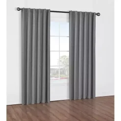 Kirklands Home Silver Baxter Blackout Curtain Panel, 95 in. Gray