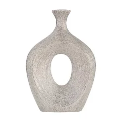 Vases>Kirklands Home Beaded Cut Out Vase SIlver