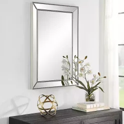 Kirklands Home Bevel Rectangle Wall Mirror Silver Best