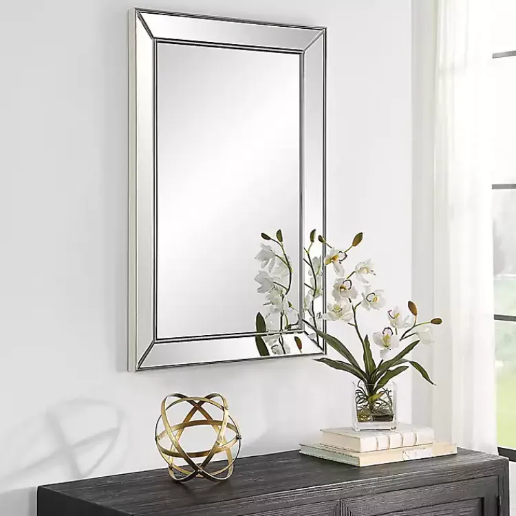 Kirklands Home Bevel Rectangle Wall Mirror Silver Best