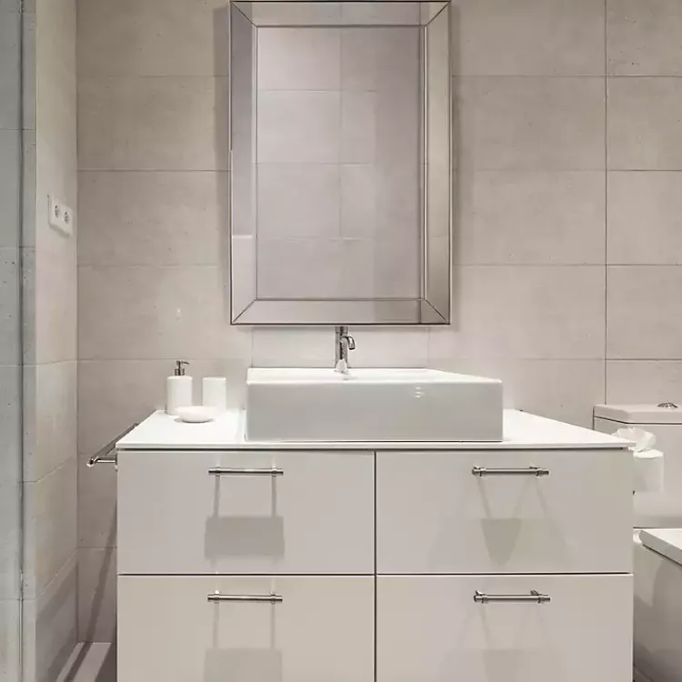 Kirklands Home Bevel Rectangle Wall Mirror Silver Best