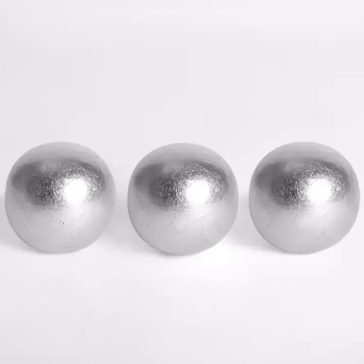 Bowl Filler>Kirklands Home Ceramic 4 in. Orbs, Set of 3 Silver