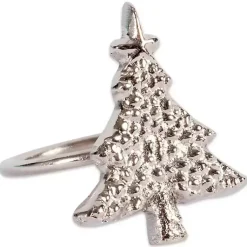 Christmas Dining & Entertaining>Kirklands Home Christmas Tree Napkin Rings, Set of 6 Silver