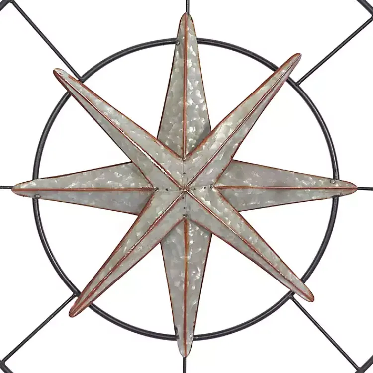 Kirklands Home Compass Rose Outdoor Plaque Silver Discount