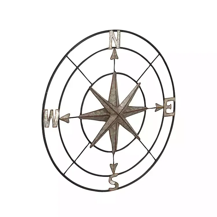 Kirklands Home Compass Rose Outdoor Plaque Silver Discount