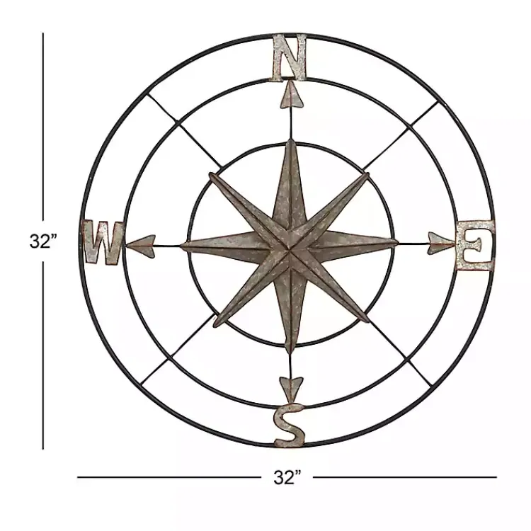 Kirklands Home Compass Rose Outdoor Plaque Silver Discount