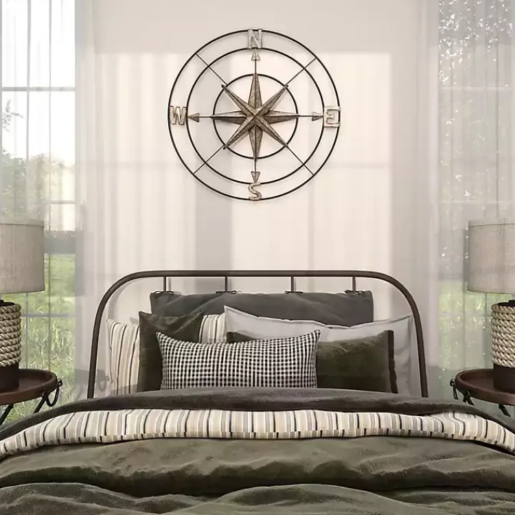 Kirklands Home Compass Rose Outdoor Plaque Silver Discount