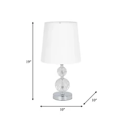 Kirklands Home Silver Crystal Orb Table Lamps, Set of 2 White Clearance