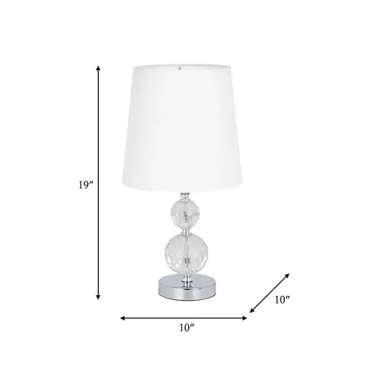 Kirklands Home Silver Crystal Orb Table Lamps, Set of 2 White Clearance