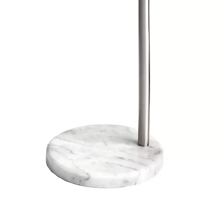 Kirklands Home Curved Floor Lamp with Marble Base Silver Discount