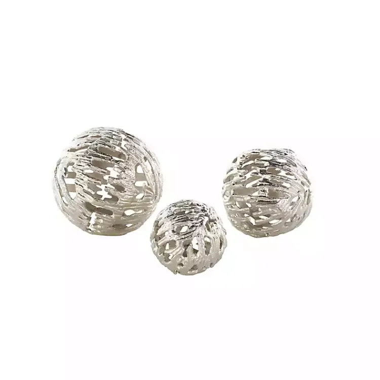 Bowl Filler>Kirklands Home Cut-Out Metal Orbs, Set of 3 Silver