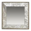 Kirklands Home Silver Floral Square Wood Wall Mirror Discount