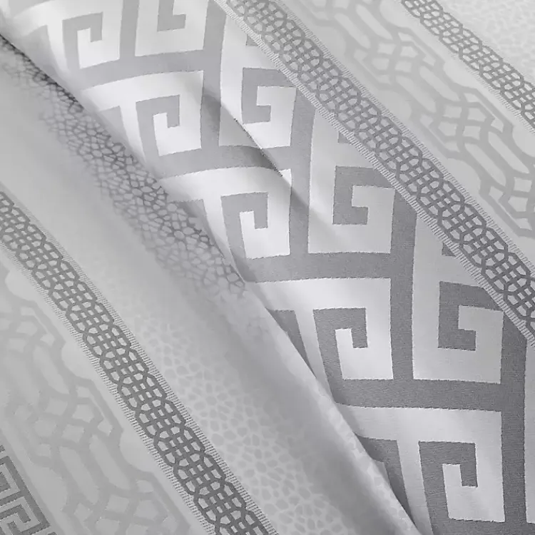 Kirklands Home Silver Geometric Stripes 7-pc. King Comforter Set Clearance
