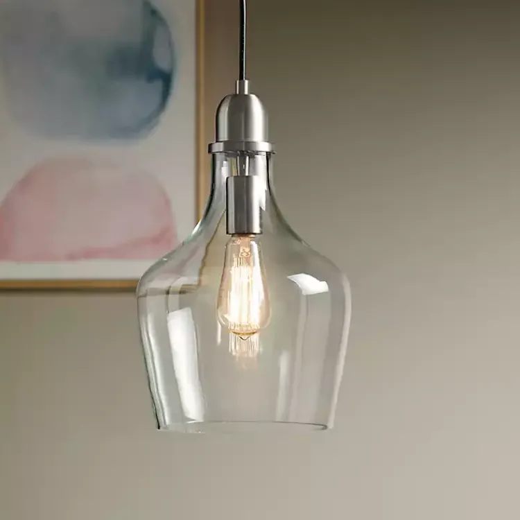 Kirklands Home Glass Avalon Pendant Light Silver Hot