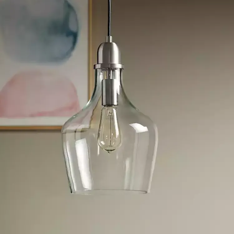 Kirklands Home Glass Avalon Pendant Light Silver Hot