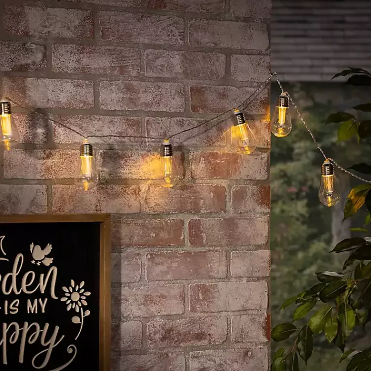 Kirklands Home Glass Bulb Solar Outdoor String Lights Silver Sale