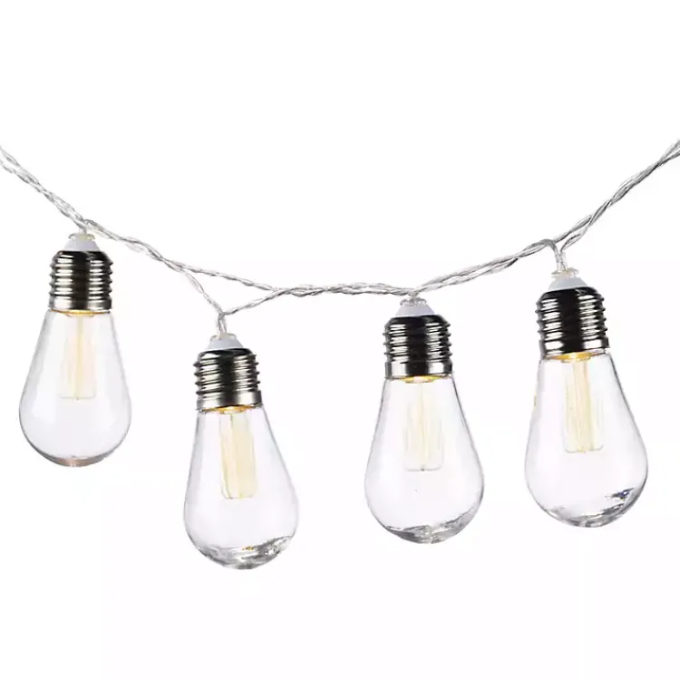 Kirklands Home Glass Bulb Solar Outdoor String Lights Silver Sale