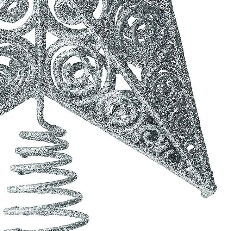 Christmas Tree Decorations>Kirklands Home Glitter Classic Star Tree Topper Silver