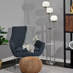 Kirklands Home Silver Globe 3-Light Shelf Floor Lamp Best