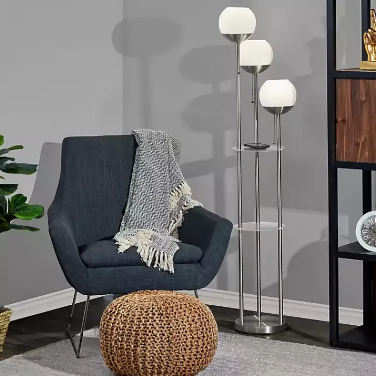 Kirklands Home Silver Globe 3-Light Shelf Floor Lamp Best