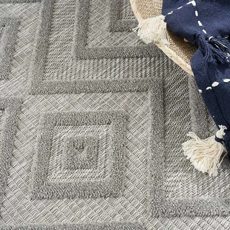 Kirklands Home Gray Diamond Indoor/Outdoor Area Rug, 4x6 Silver Outlet