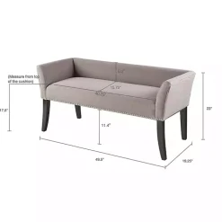Kirklands Home Silver Melinda Accent Bench Gray Discount