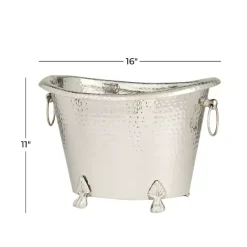 Kirklands Home Hammered Metal Footed Wine Bucket Silver Best