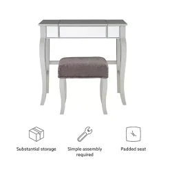 Kirklands Home Silver Harper Flip-Top 2-pc. Vanity Set Gray Discount