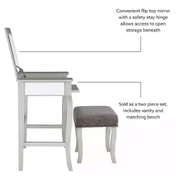 Kirklands Home Silver Harper Flip-Top 2-pc. Vanity Set Gray Discount
